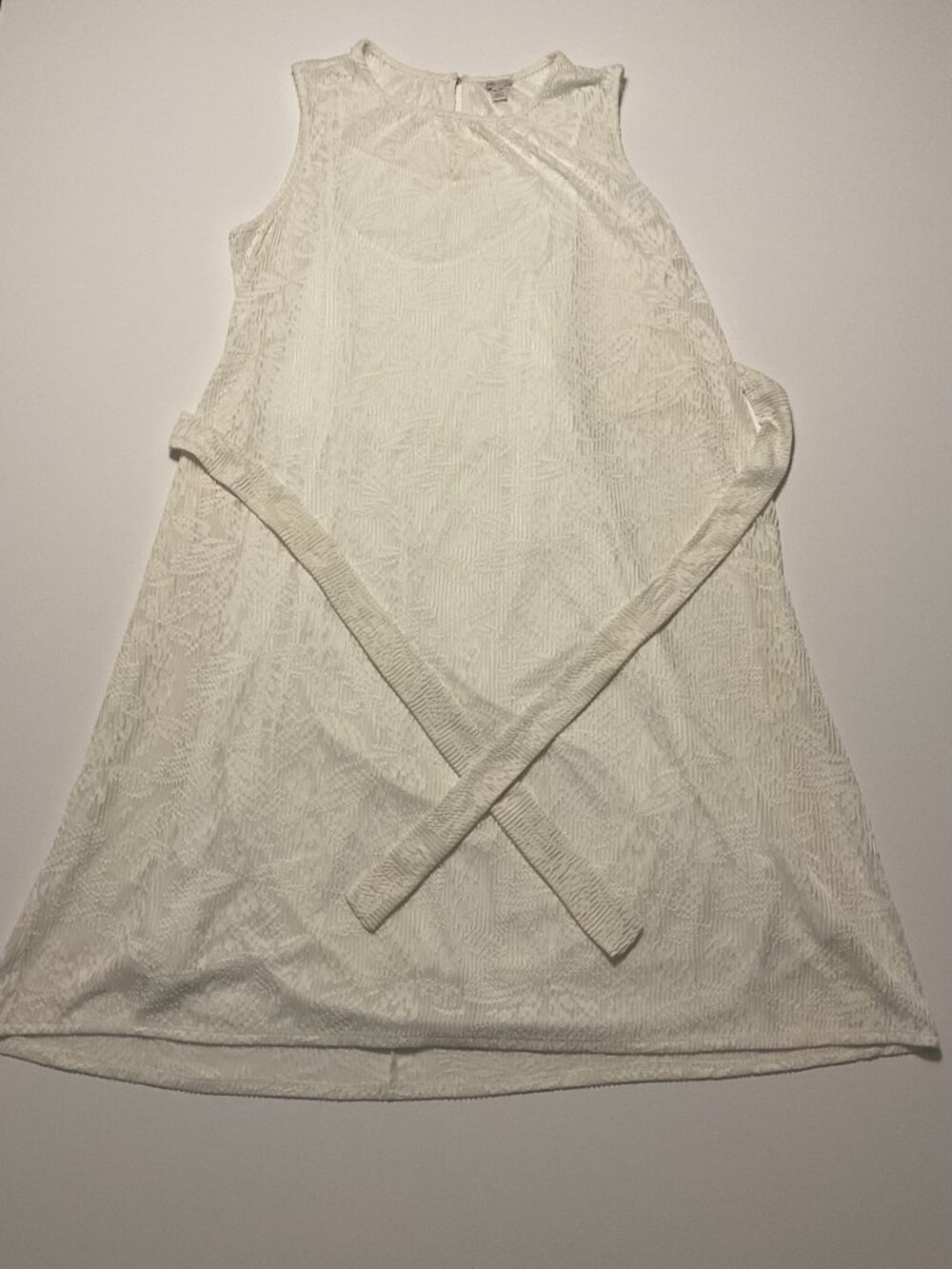Womens 18/20 White Lace Overlay Dress Sash Belt Sleeveless Bridal Formal